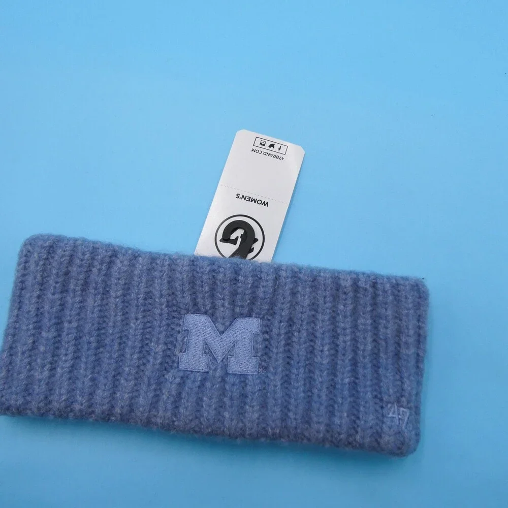 '47 Brand‎ Michigan Wolverines Winter Headband Womens College Blue Sweatband Cap